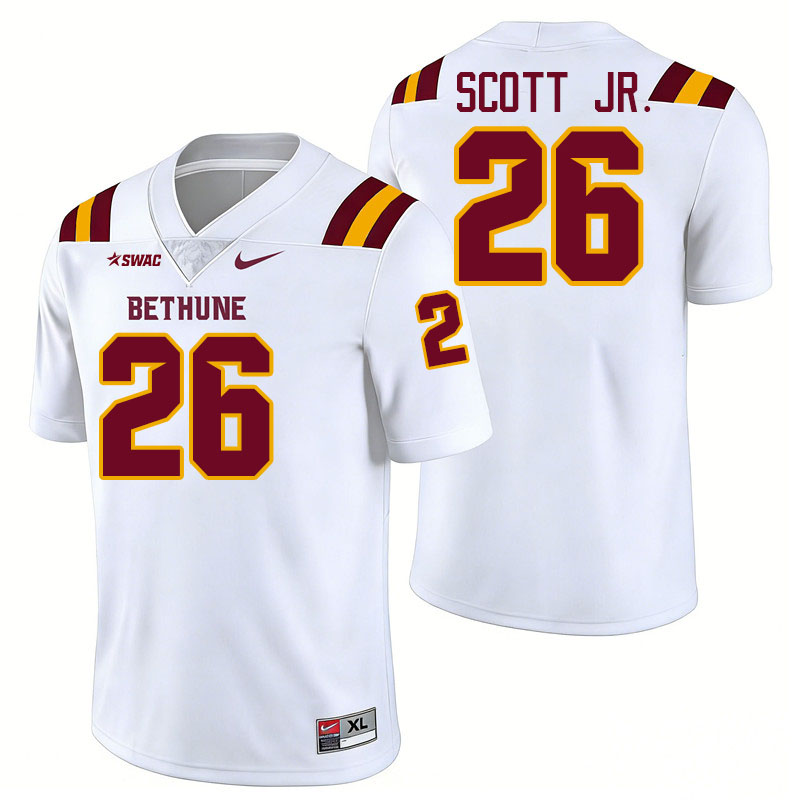 Bethune-Cookman Wildcats #26 Ali Scott Jr. College Football Jerseys,Uniforms-White